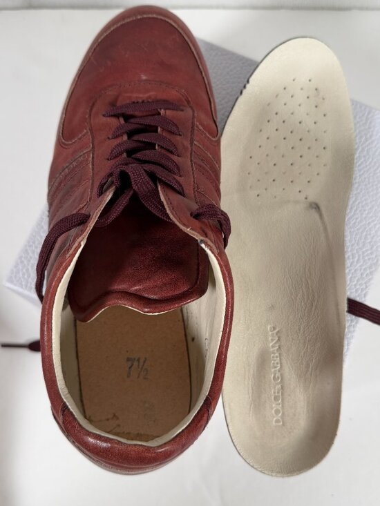 VTG Dolce and Gabbana Sneakers Men Size 7 Burgundy Lace Up Low Top CS1047 Y2K main image 6